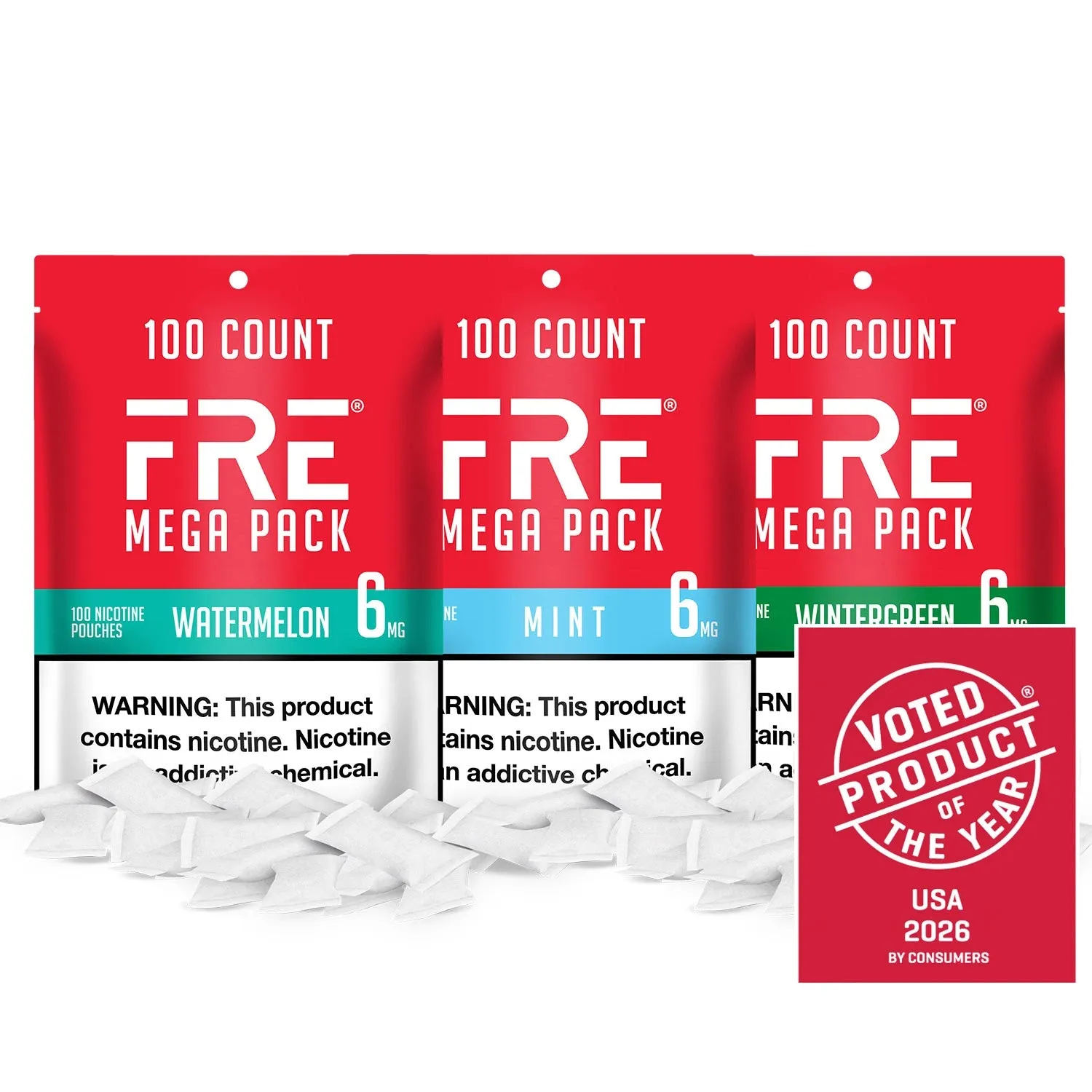 Fre Watermelon Mega Pack sachets nicotine